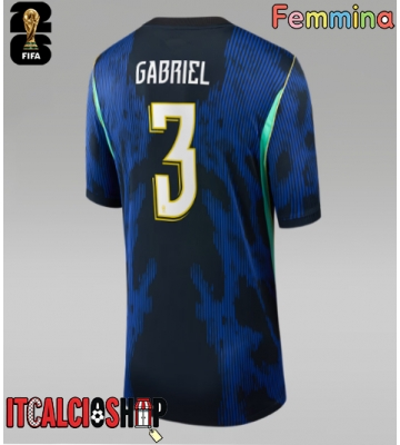 Brasile Gabriel Magalhaes #3 Seconda Maglia Femmina Mondiali 2026 Manica Corta